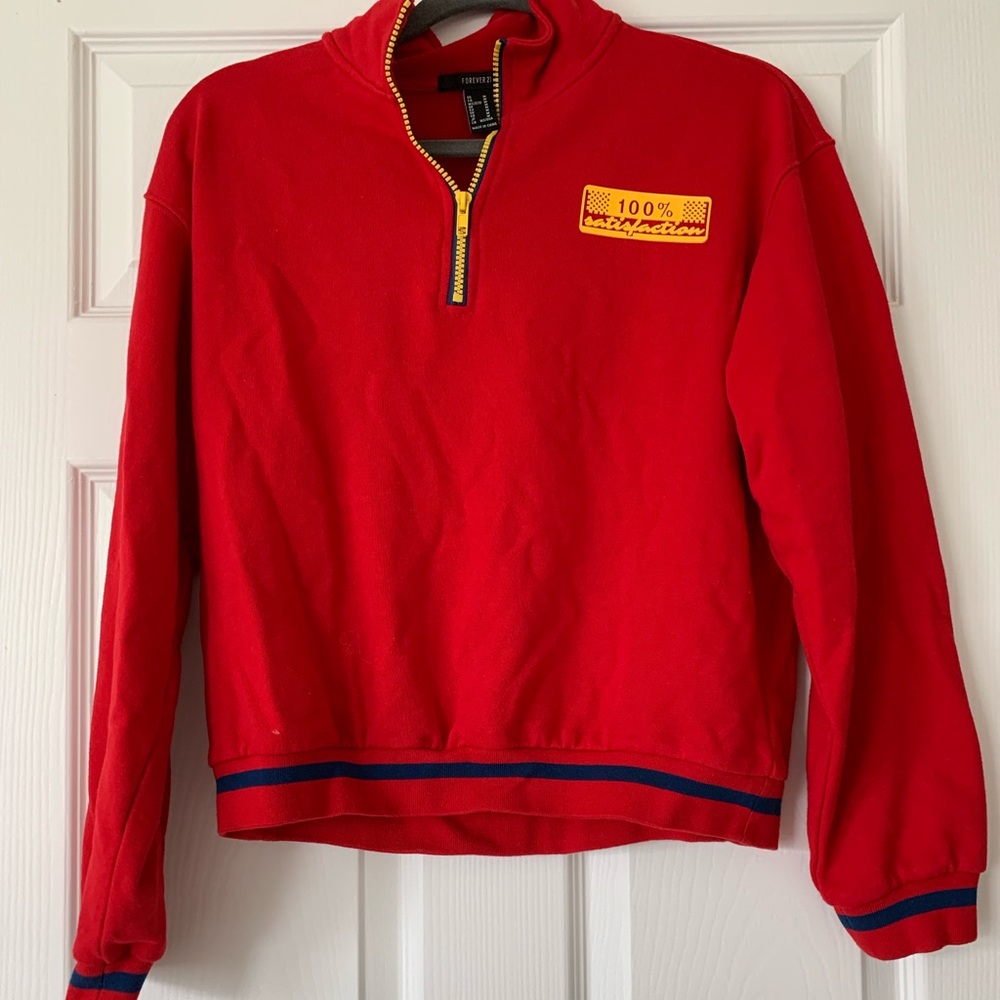 Forever 21 Brand New Half Zip-Up Crewneck
